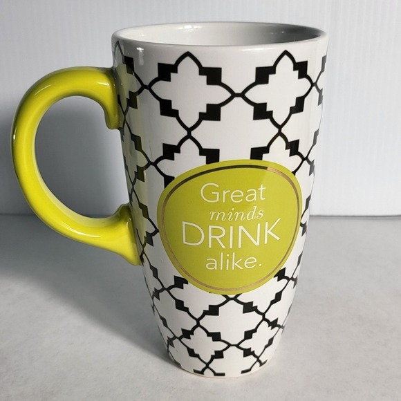 Pier 1 Imports Coffee Mug Great Minds Drink Alike Tall‎ Novelty Cup - Picture 2 of 5